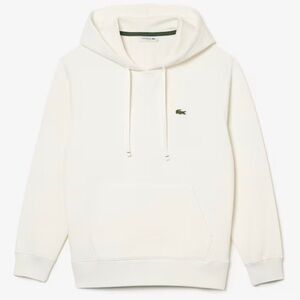 Lacoste White Sweatshirt Hoodie - Dark Green Lining